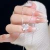 The Silver Shell S925 pure silver four-leaf flower pendant necklace exudes a dazzling sense of high-end sophistication and is a niche, light luxury fashion for ladies Specification image